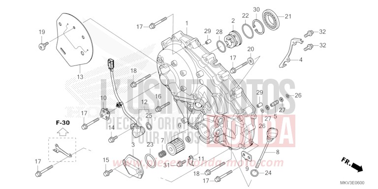 PANNEAU CARTER-MOTEUR D. de Forza 750 IRIDIUM GRAY METALLIC (NHC65) de 2023